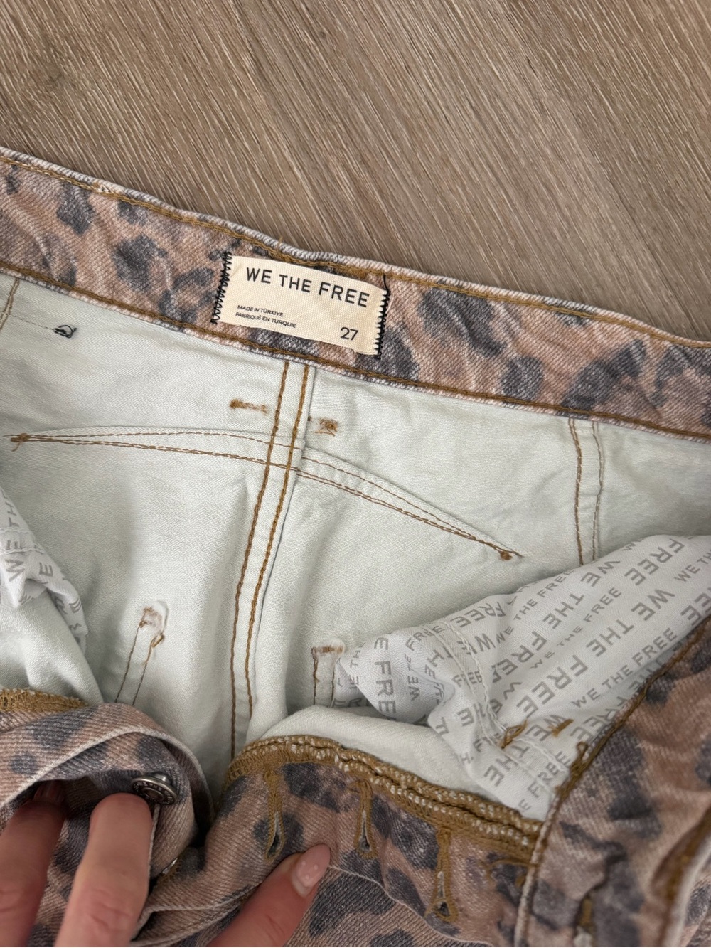 We The Free Leopard Print good luck midrise barrel jean - Picture 2 of 3